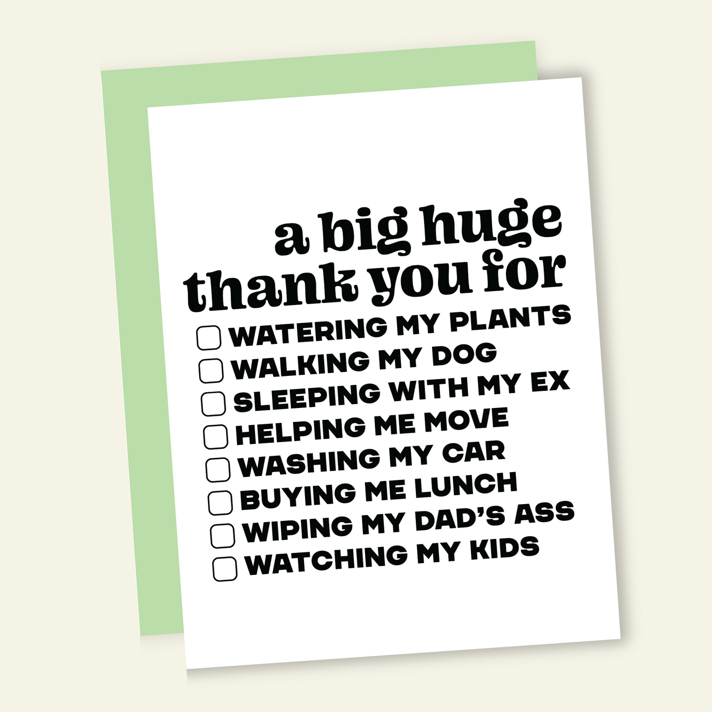 Checklist | Funny Thank You Card