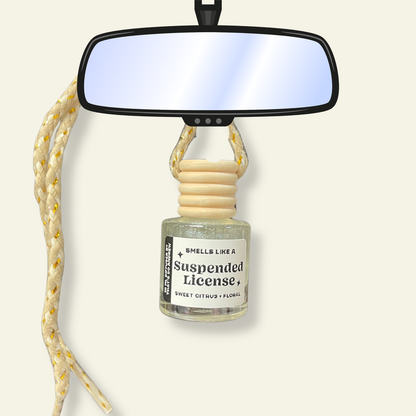 Suspended License Car Diffuser | Long Lasting, Toxin Free, Air Freshener
