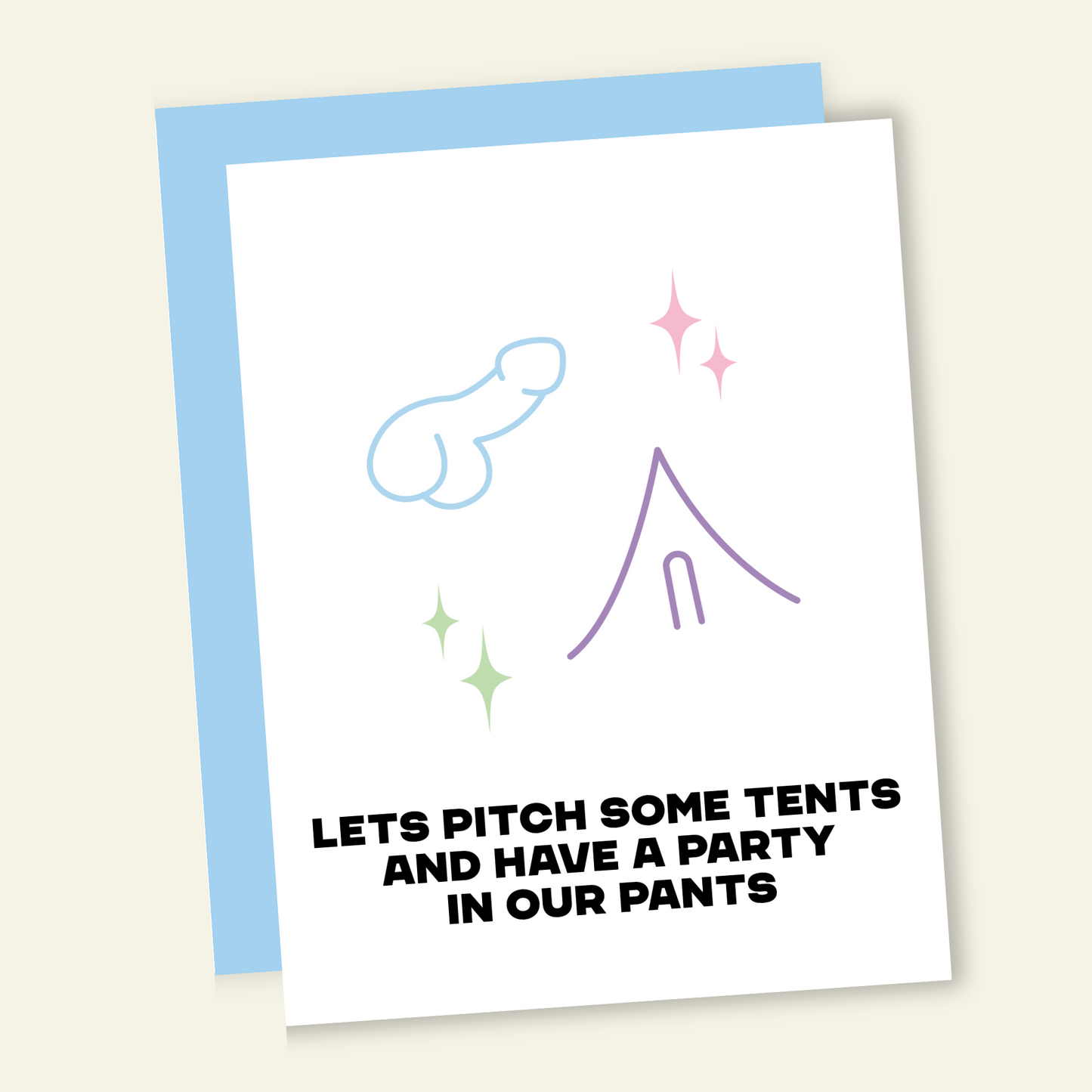 Pitch Tents | Funny and Dirty Gay Adult Birthday Greeting Card