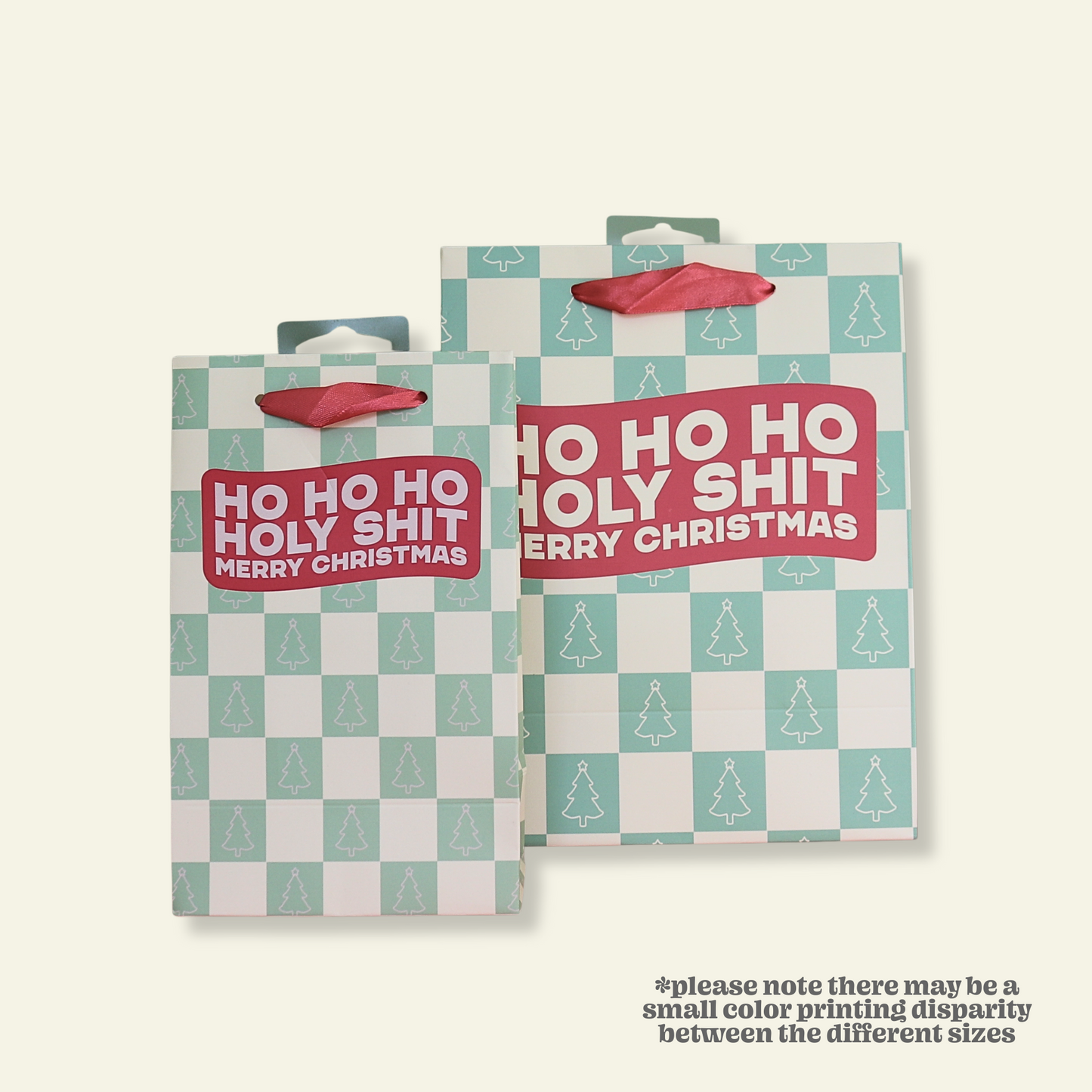 Ho Ho Holy Shit - Holiday Christmas Gift Bag, Funny Gift Bag, Gift Wrap