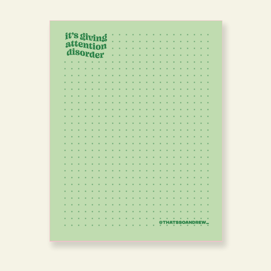 It's Giving Attention Disorder - Snarky & Colorful Notepad