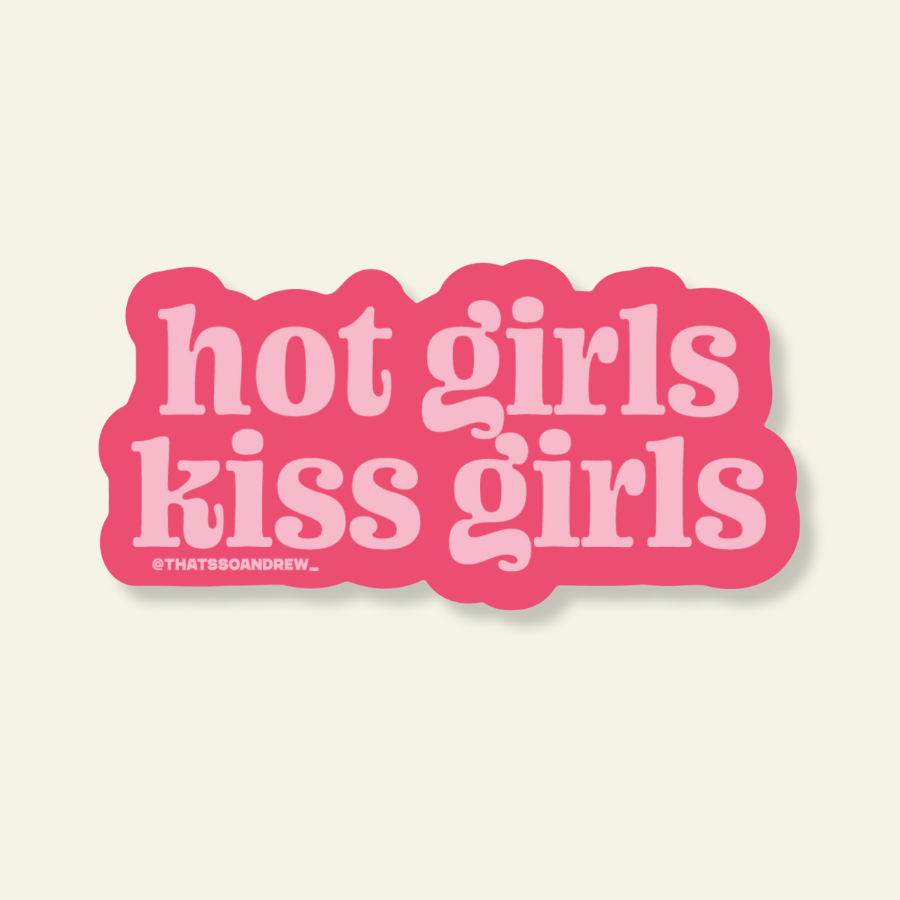 Hot Girls Kiss Girls Vinyl Pride Sticker