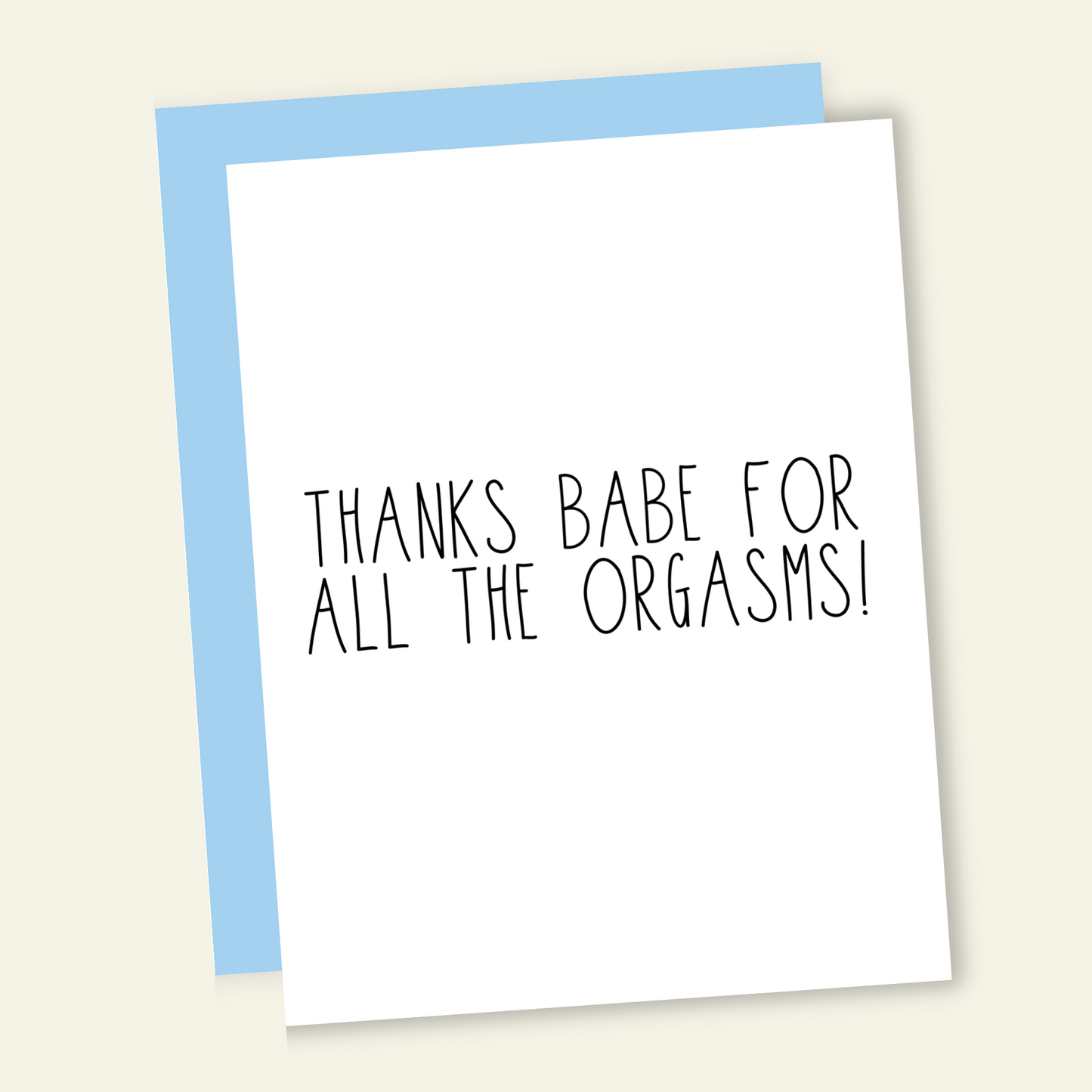 Thanks Babe for All The Orgasms | Funny Thank You Card