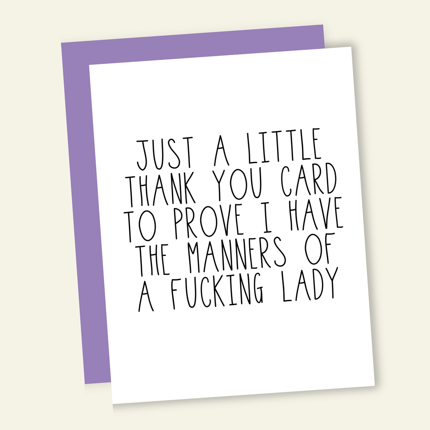 A Thank You Card to Prove My Manners | Funny Thank You Card