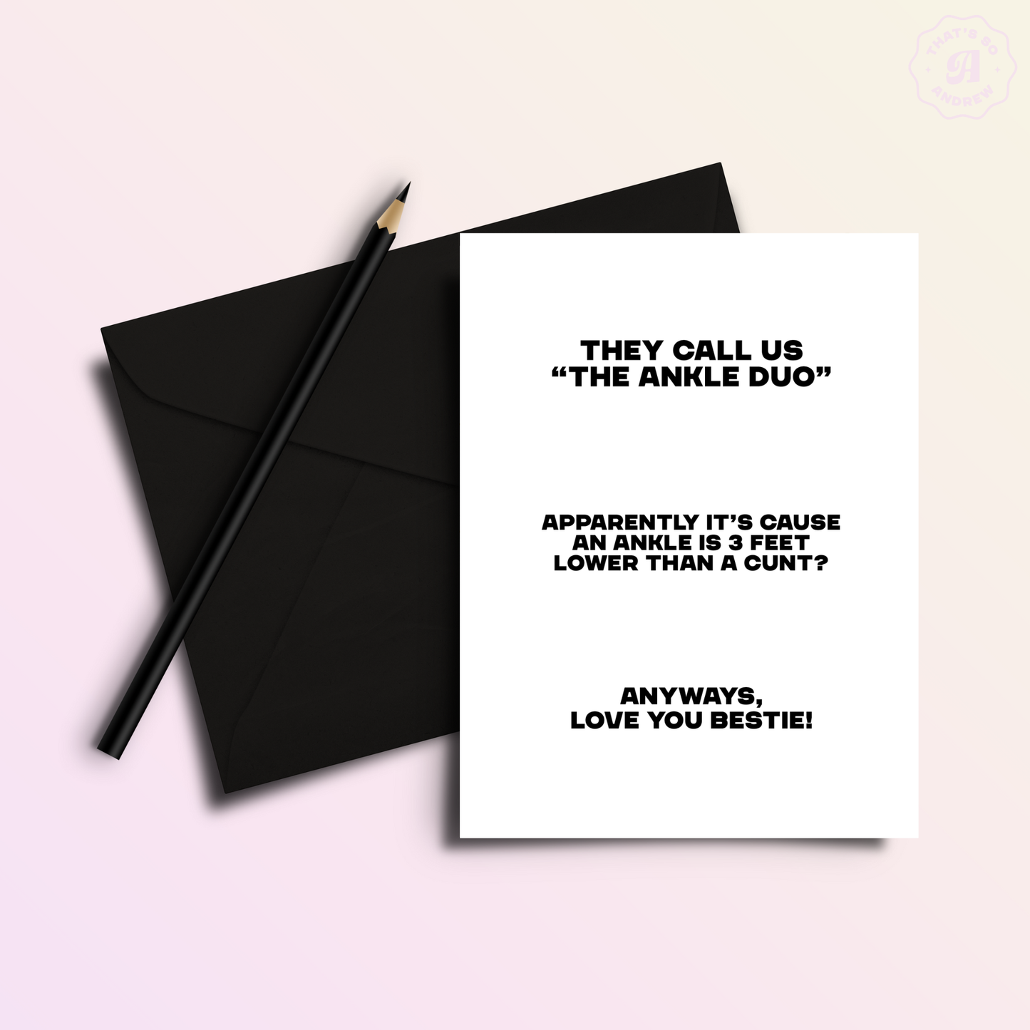 Ankle Duo Besties Funny Friendship Card