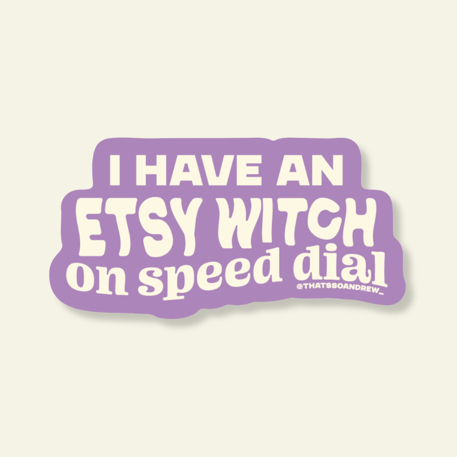 Etsy Witch on Speed Dial Funny Vinyl Sticker