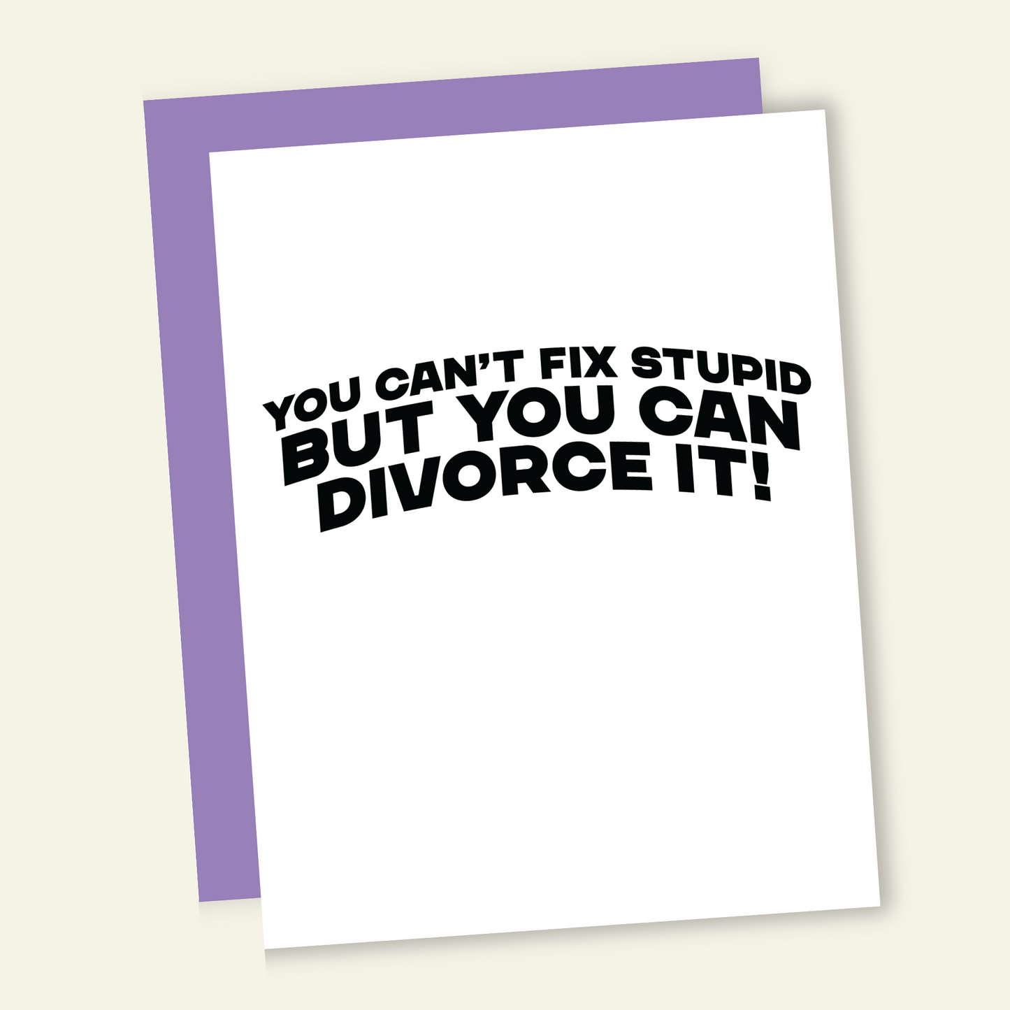 Can't Fix Stupid Funny Divorce Breakup Greeting Card