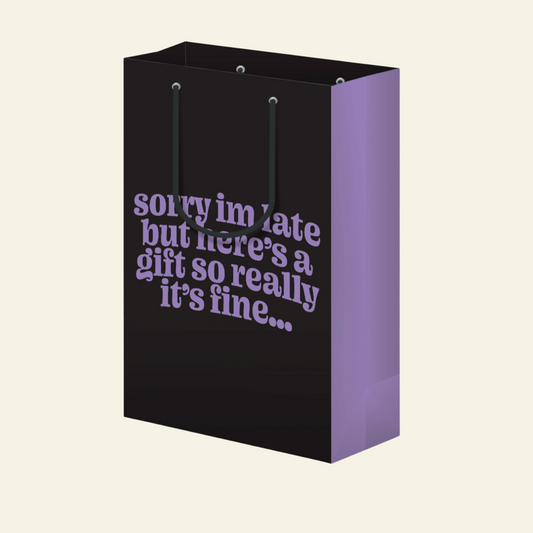 Sorry I'm Late - Gift Bag, Funny Gift Bag, Gift Wrap