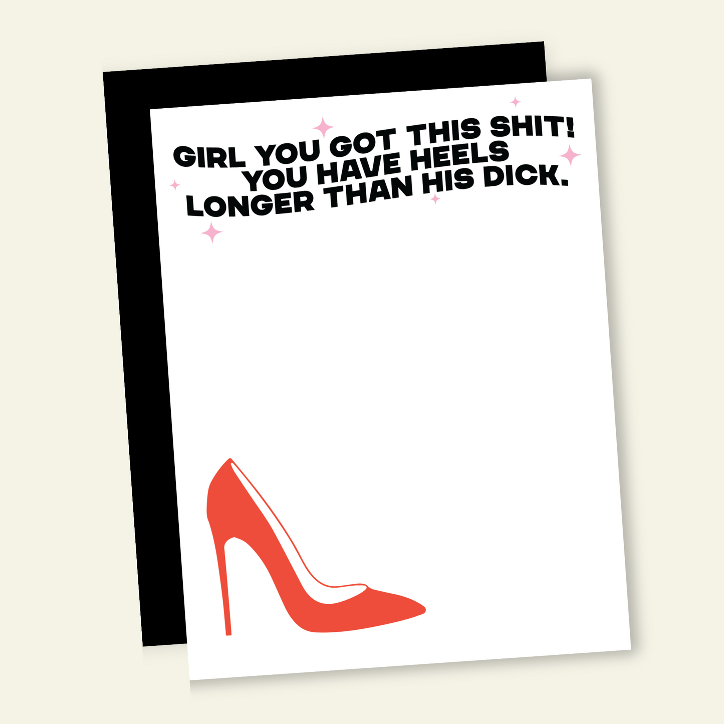 Long Heels Small Dick Funny Divorce Breakup Greeting Card