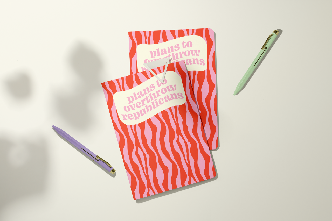 Overthrow Republicans | Pocket Journal, Mini Notebook, Mini Journal