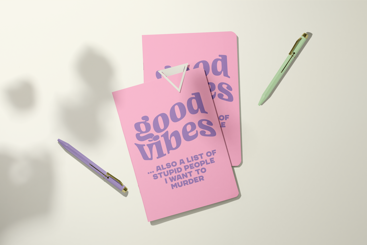 Good Vibes + Stupid Ppl | Pocket Journal, Mini Notebook, Mini Journal