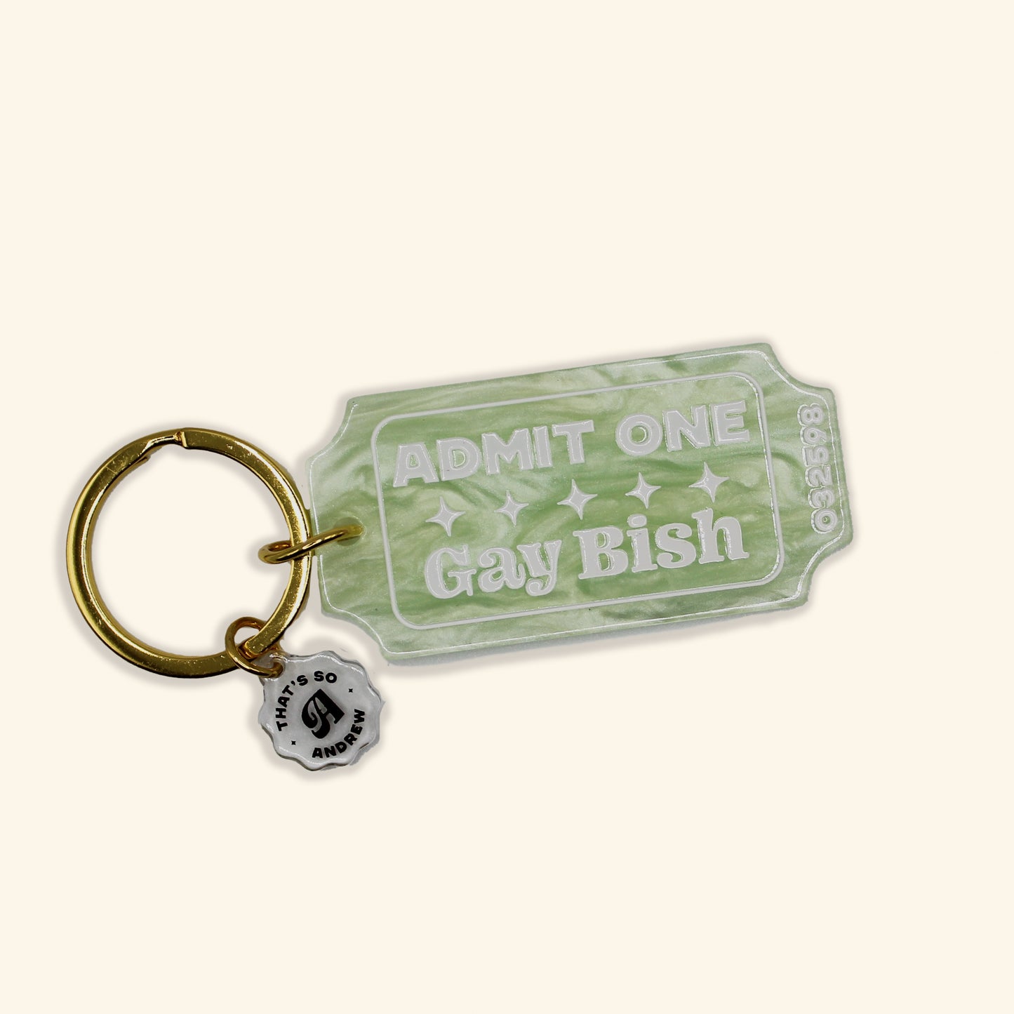 Admit One Gay Bitch - Funny Motel Keychain