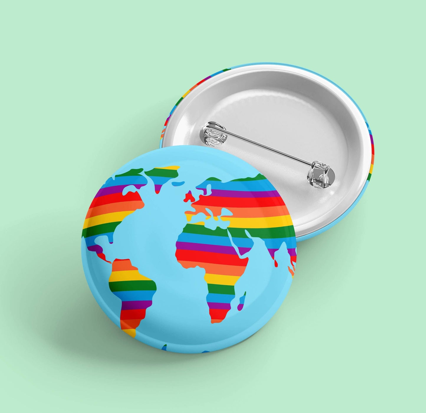 A Gay World | Pride Pin Back Button