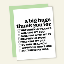 Load image into Gallery viewer, Checklist | Funny Thank You Card
