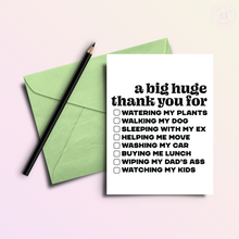 Load image into Gallery viewer, Checklist | Funny Thank You Card
