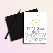 Load image into Gallery viewer, Snarky Virgo Birthday Card
