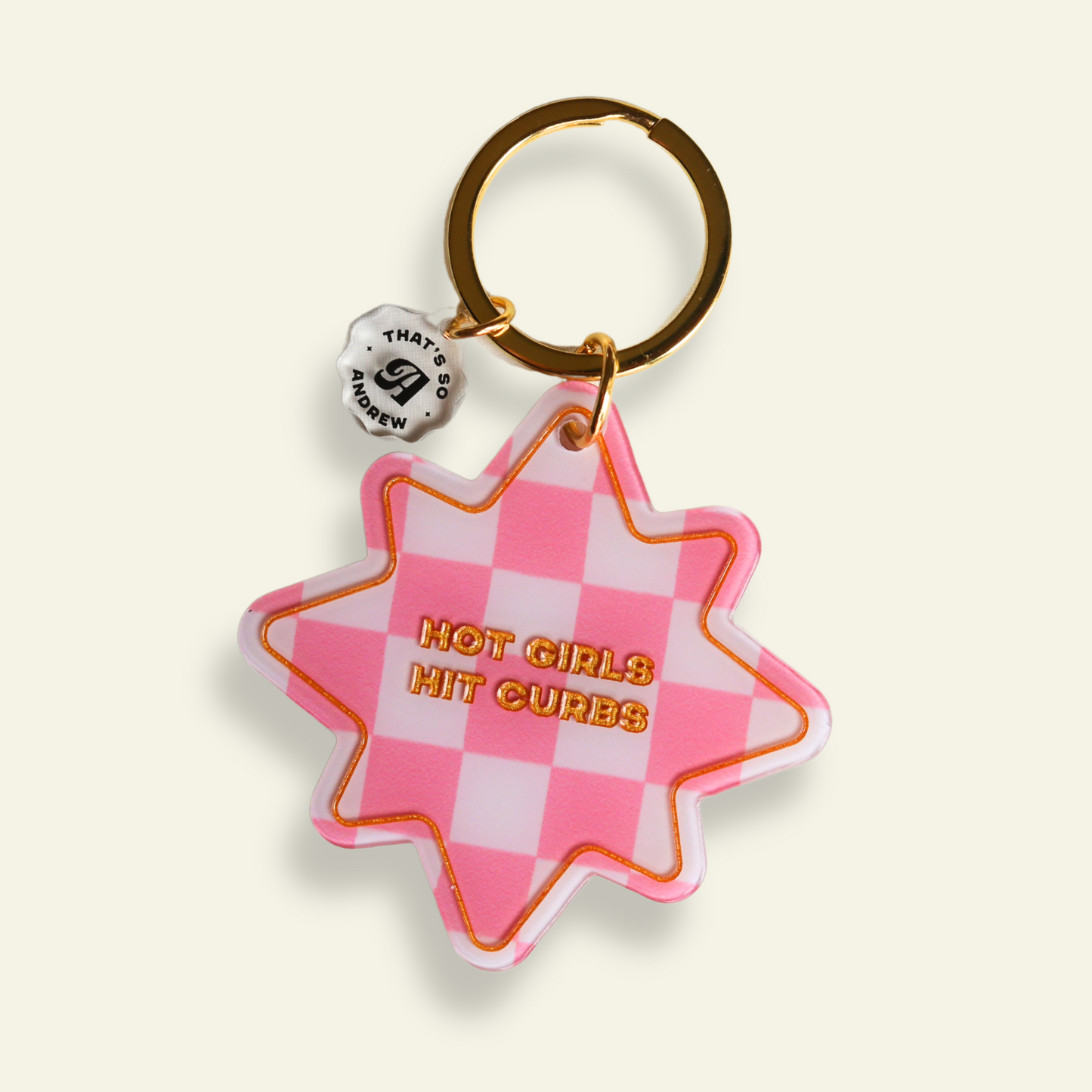 Hot Girls Hit Curbs - Funny Motel Keychain