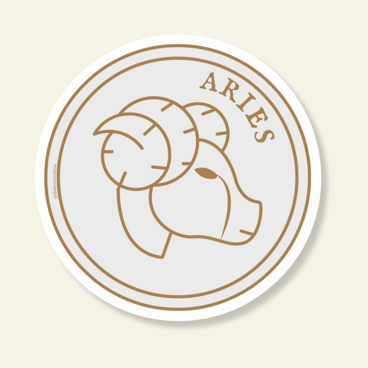 Aries Round Sticker