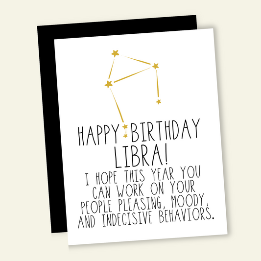 Snarky Libra Birthday Card