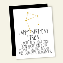 Load image into Gallery viewer, Snarky Libra Birthday Card

