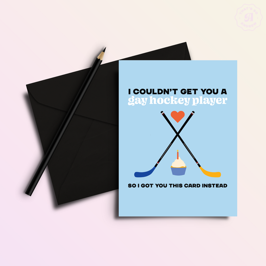Gay Hockey Player Rivalry Heated Funny Birthday Card