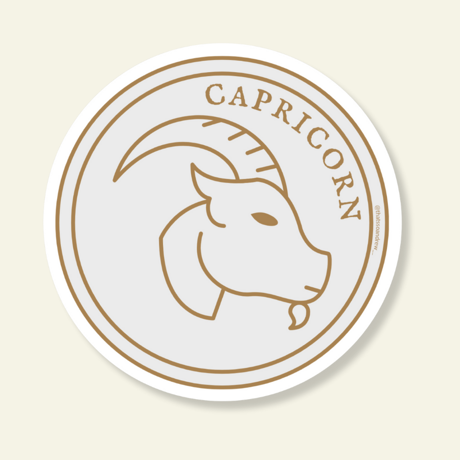 Capricorn Round Sticker