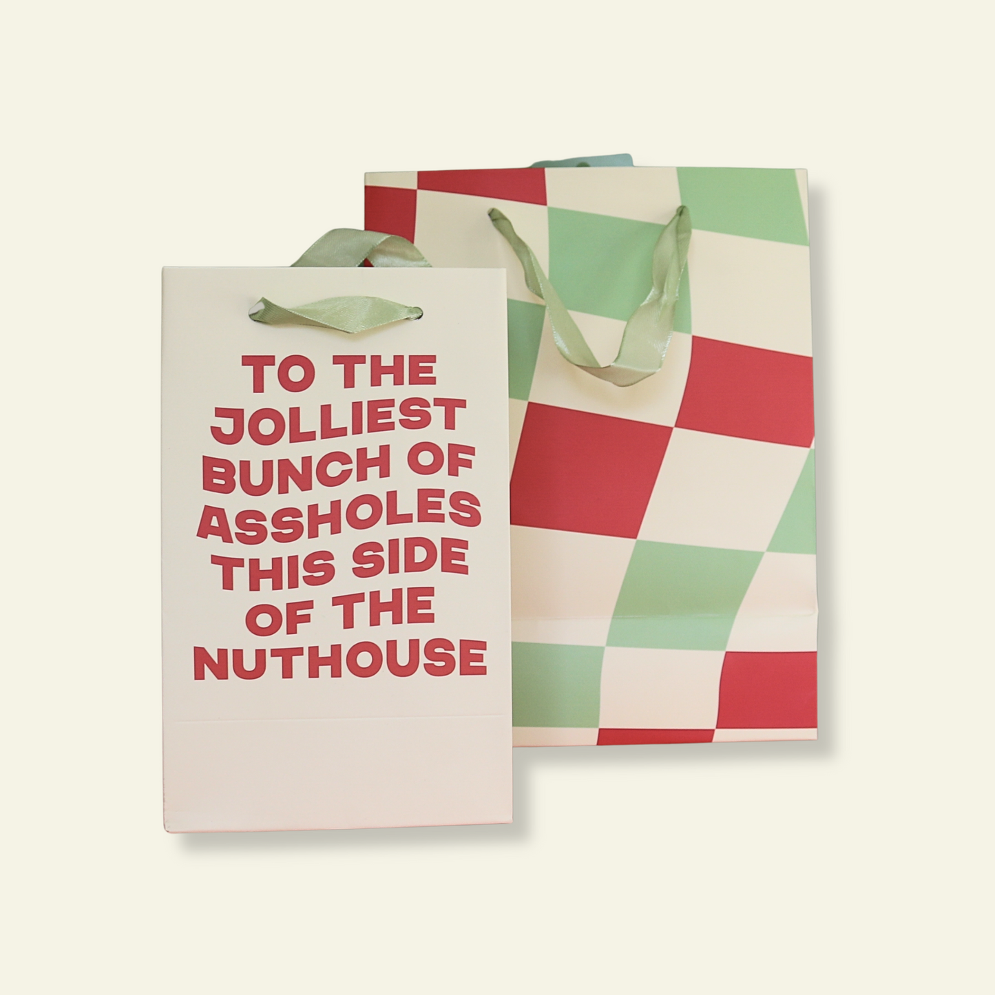 Jolliest Bunch of Assholes - Holiday Christmas Gift Bag, Funny Gift Bag, Gift Wrap