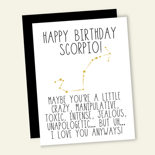 Snarky Scorpio Birthday Card