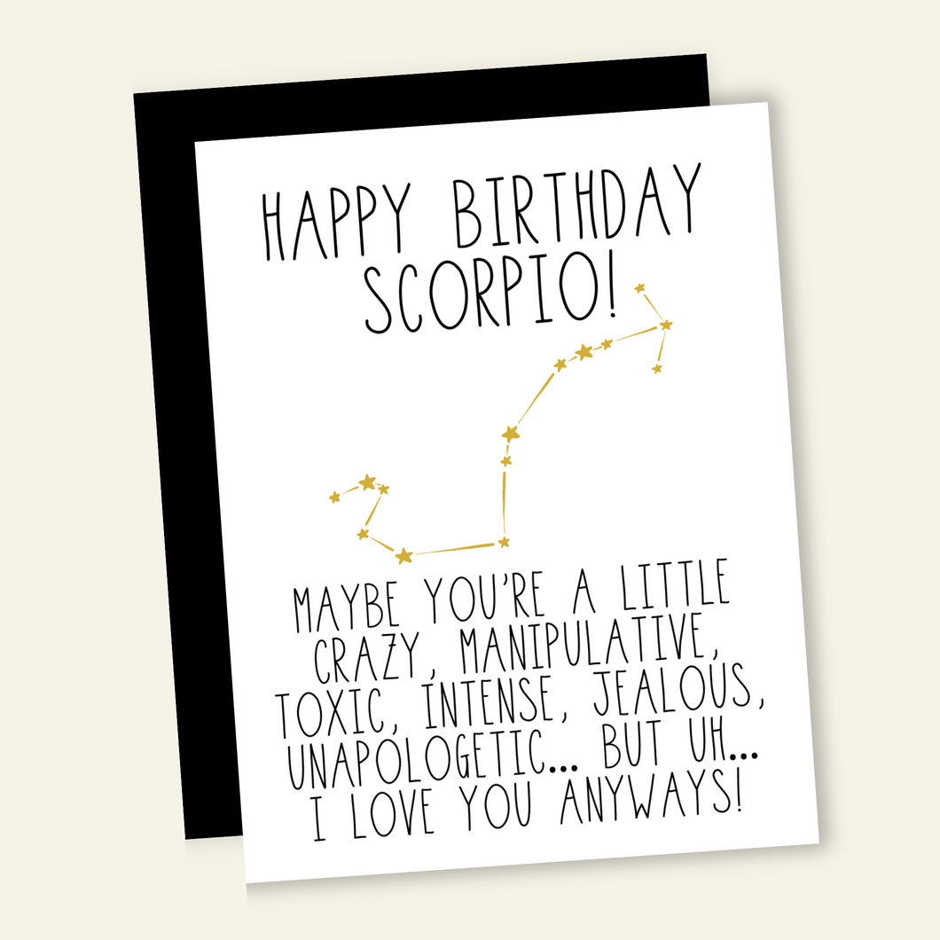 Snarky Scorpio Birthday Card