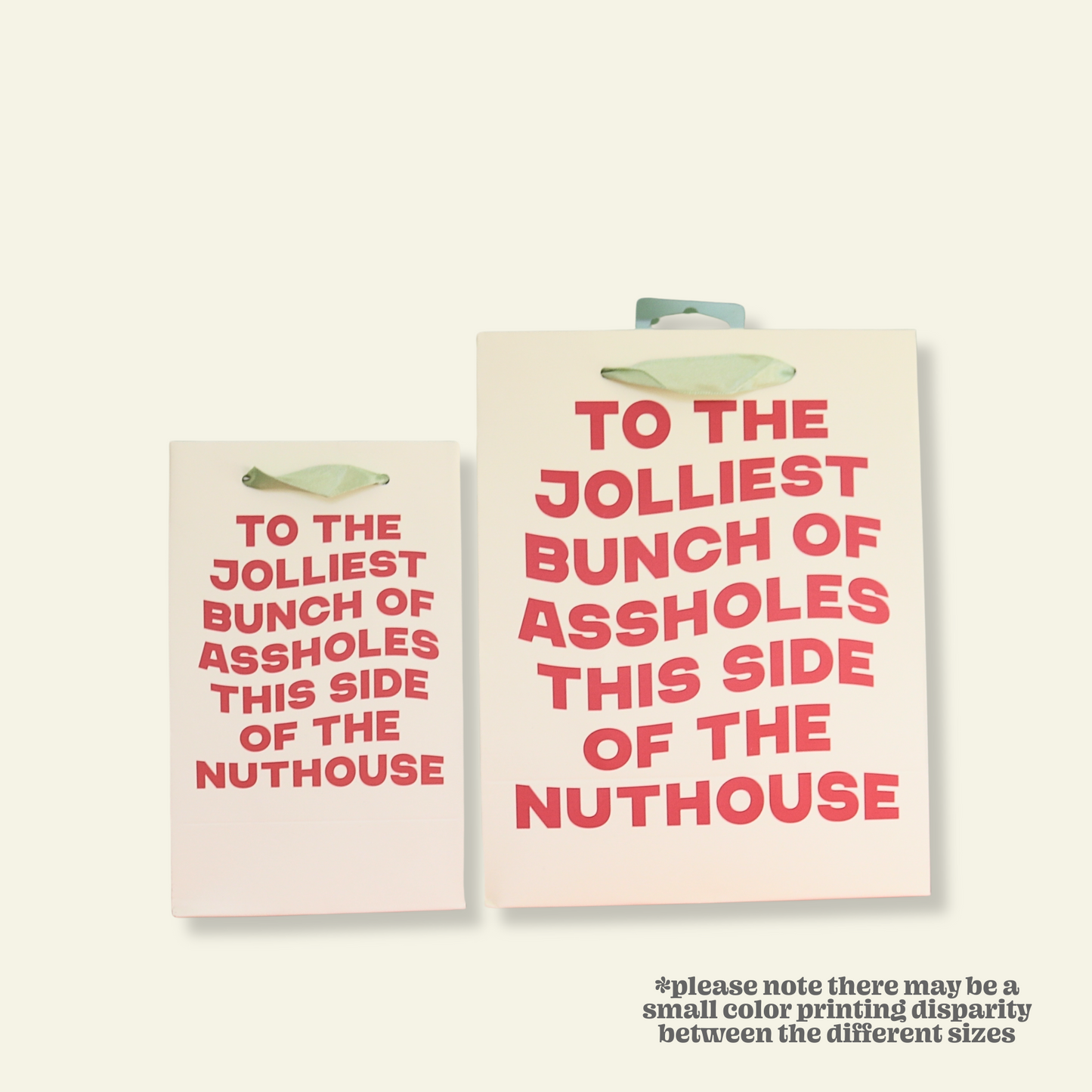 Jolliest Bunch of Assholes - Holiday Christmas Gift Bag, Funny Gift Bag, Gift Wrap