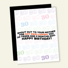 Load image into Gallery viewer, Year 30 | Funny and Dirty Adult Birthday Greeting Card
