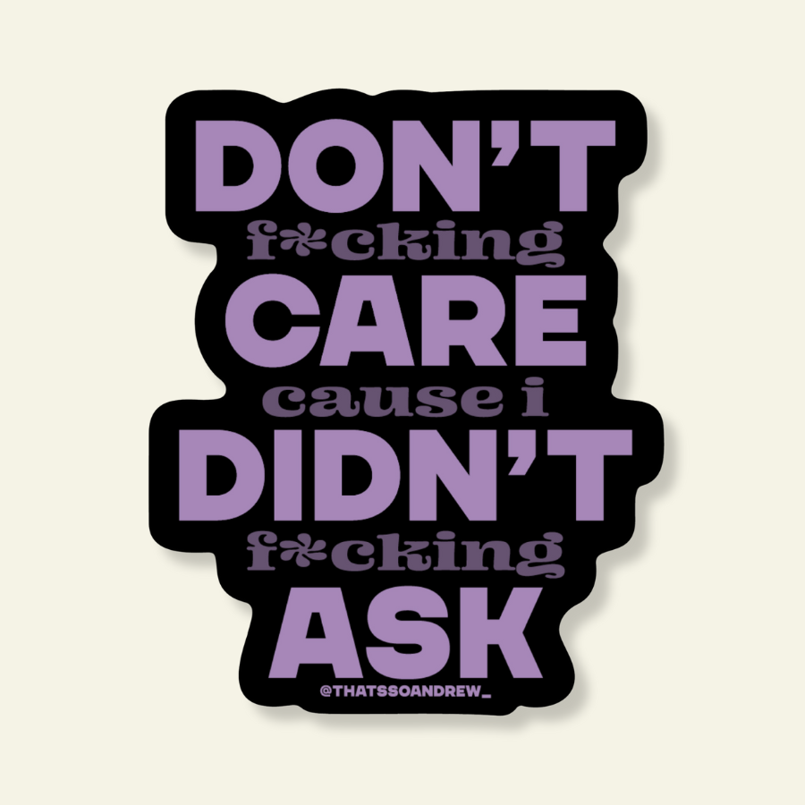 Don't Care Didn't Ask Vinyl Sticker