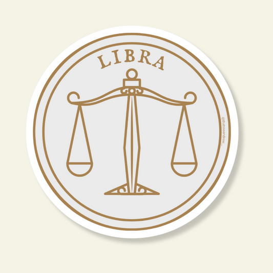 Libra Round Sticker