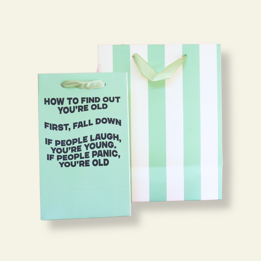 How to Find Out You're Old -- Birthday Gift Bag, Funny Gift Bag, Gift Wrap