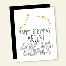 Load image into Gallery viewer, Snarky Aries Birthday Card
