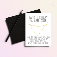 Load image into Gallery viewer, Snarky Capricorn Birthday Card

