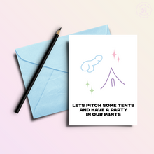Load image into Gallery viewer, Pitch Tents | Funny and Dirty Gay Adult Birthday Greeting Card
