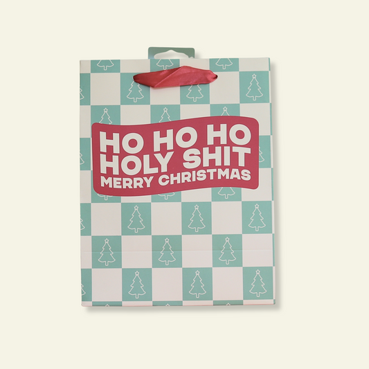 Ho Ho Holy Shit - Holiday Christmas Gift Bag, Funny Gift Bag, Gift Wrap