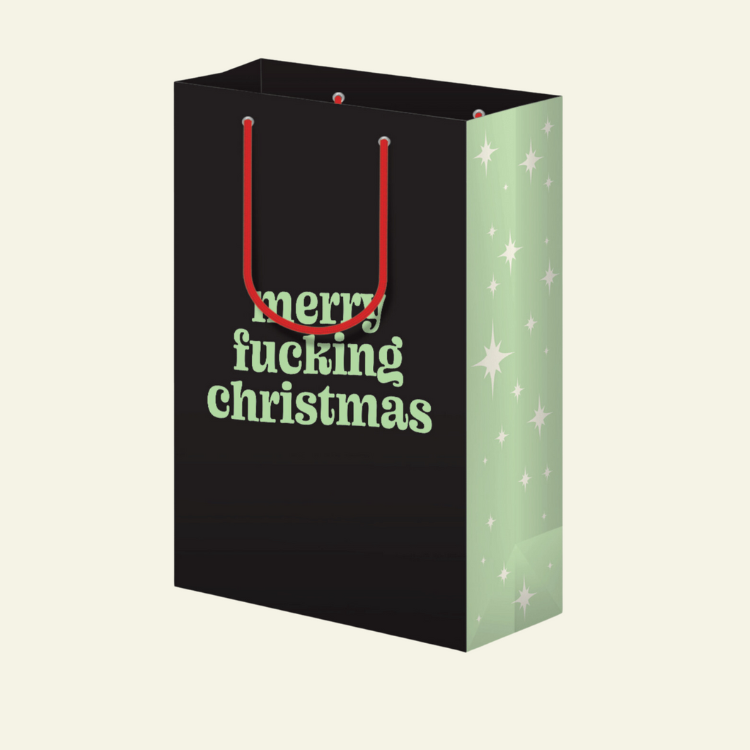 Merry Fucking Christmas - Holiday Gift Bag, Funny Gift Bag, Gift Wrap