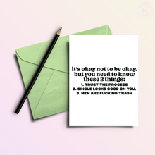 Load image into Gallery viewer, Men are Trash | Funny Divorce Breakup Greeting Card
