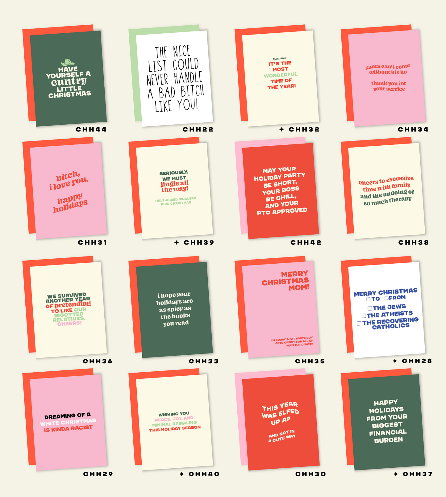 Boxed Sets Snarky and Funny Christmas and Holiday Cards