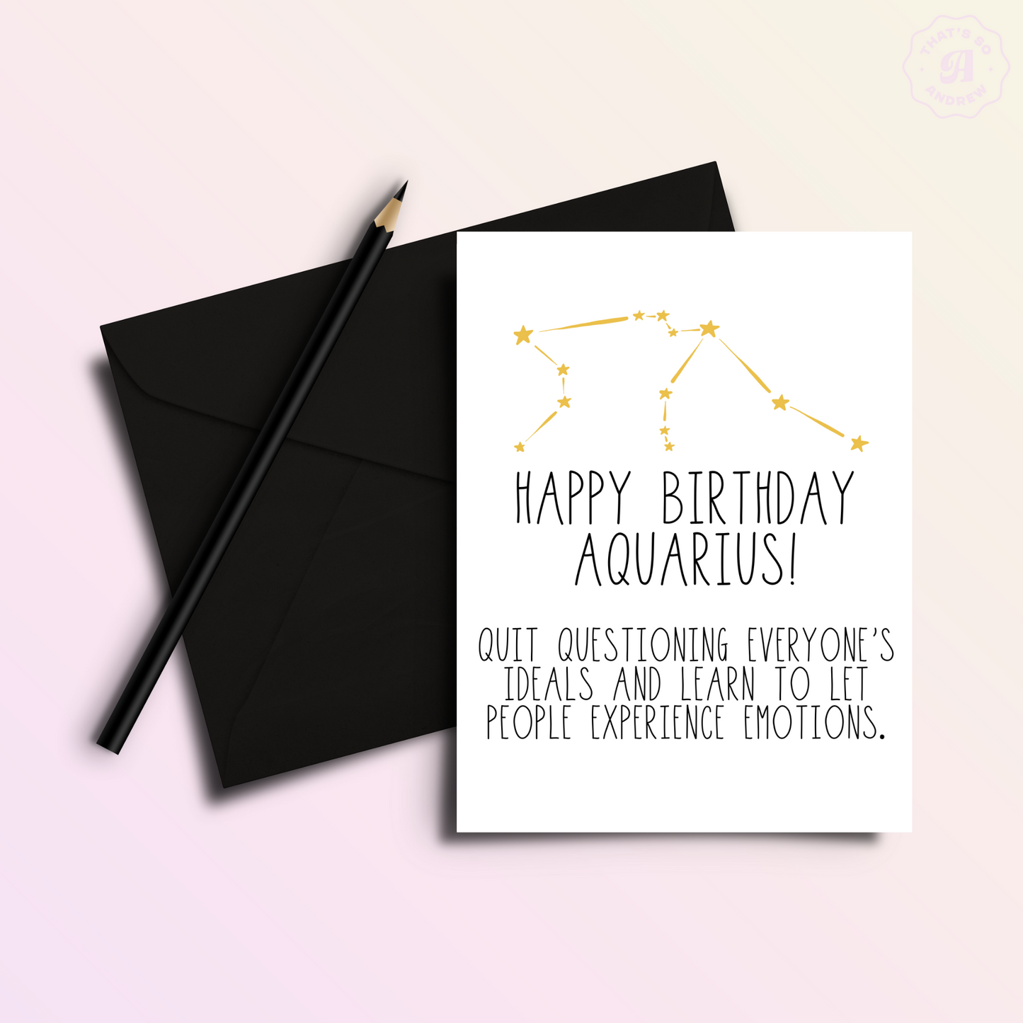 Snarky Aquarius Birthday Card