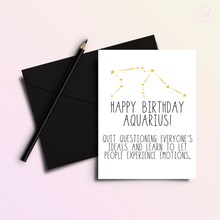 Load image into Gallery viewer, Snarky Aquarius Birthday Card

