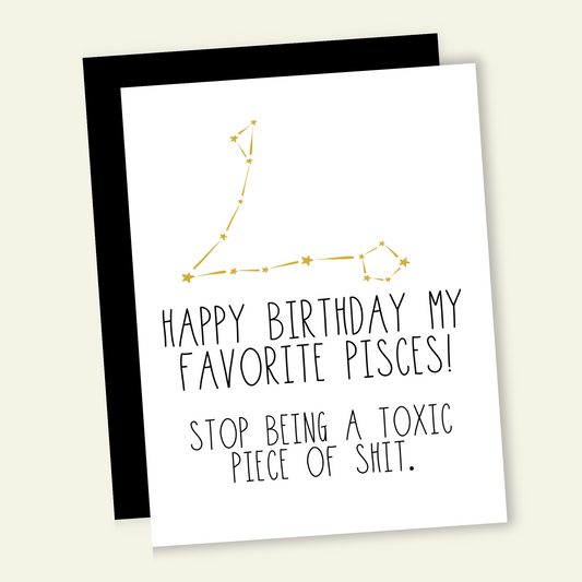 Snarky Pisces Birthday Card