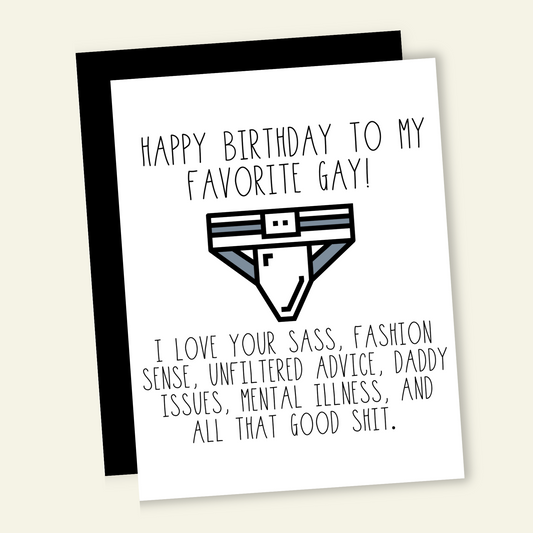 Happy Birthday to my Favorite Gay Birthday Card