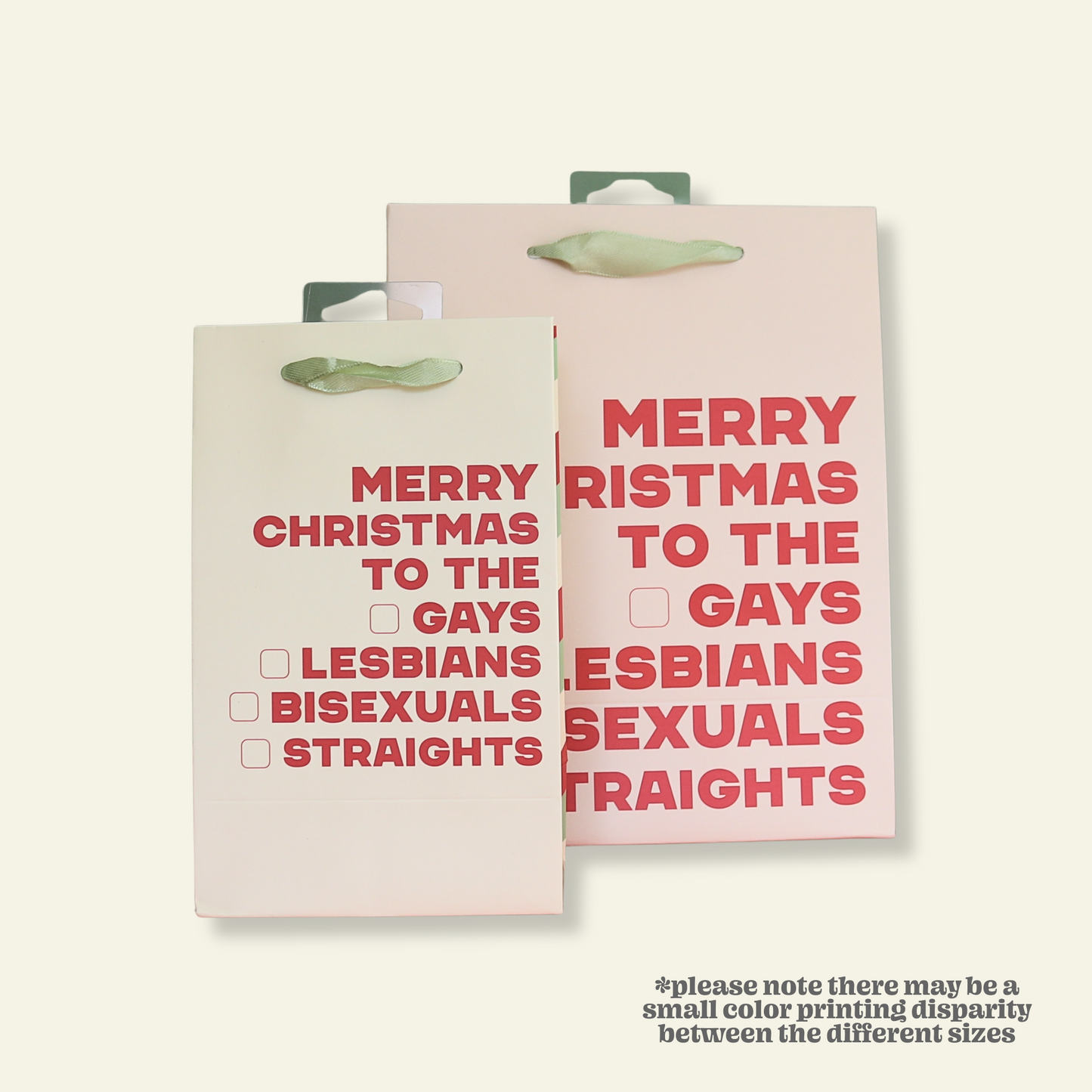 To the Gays Lesbians Bisexuals & Straights - Holiday Christmas Gift Bag, Funny Gift Bag