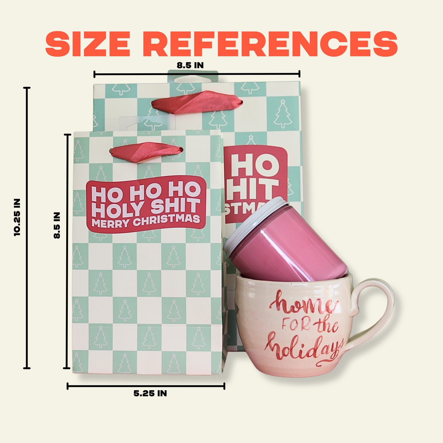 Ho Ho Holy Shit - Holiday Christmas Gift Bag, Funny Gift Bag, Gift Wrap