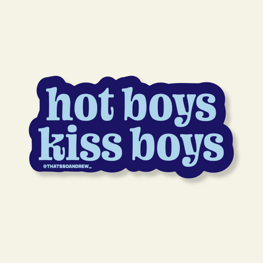 Hot Boys Kiss Boys Vinyl Pride Sticker