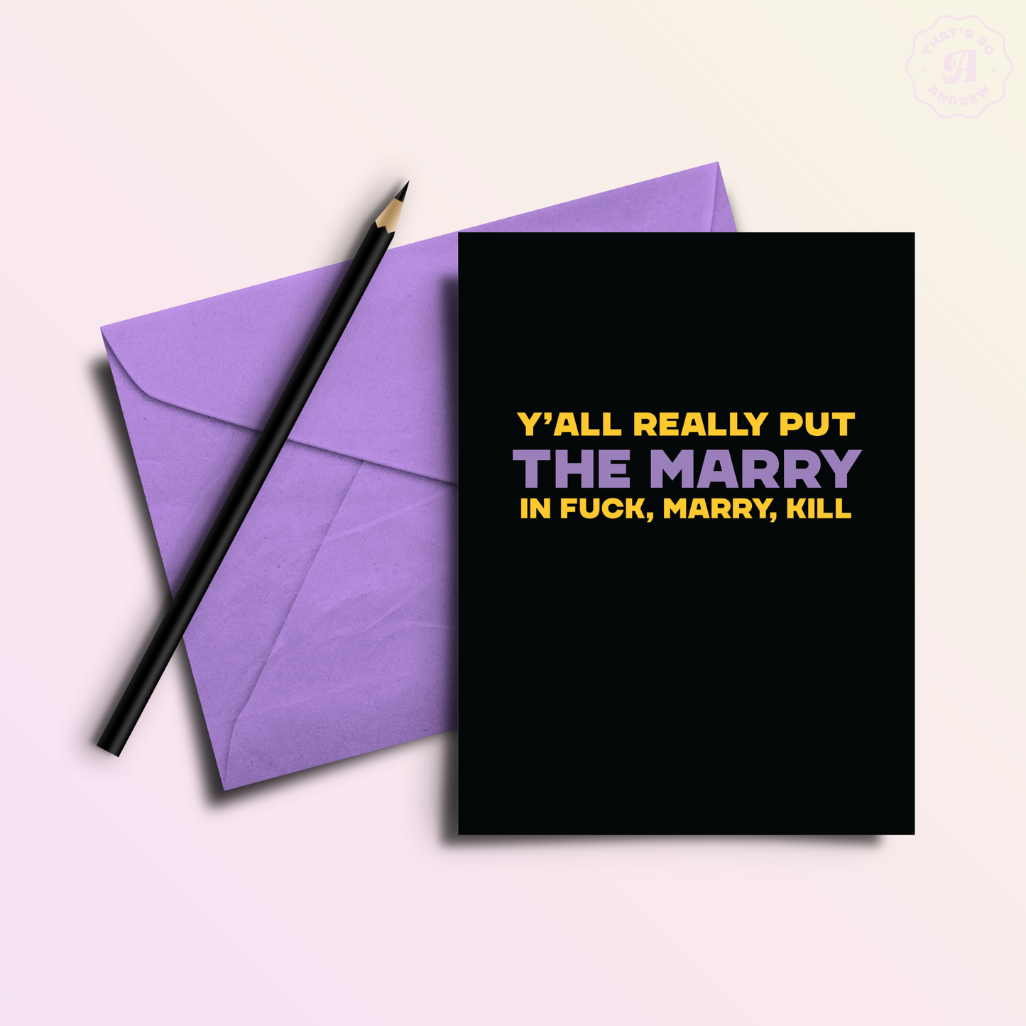 Put the Marry in F*ck Marry Kill Funny Wedding Day Card