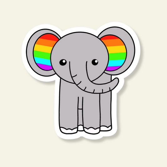 Gay Pride Elephant Sticker